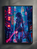 Athena Neon Guardian – Premium Pixel Wall Art (4K Digital Download)